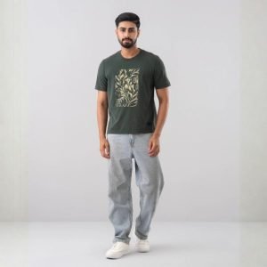 Relaxed Fit Discharge Print T-Shirt